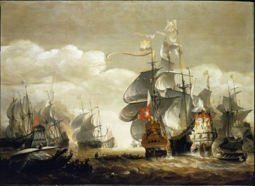 Van Minderhout Schlacht von Lowestoft Seeschlachten Ölgemälde